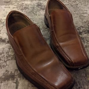 Stacy Adams Brown Leather Square Toed Shoes